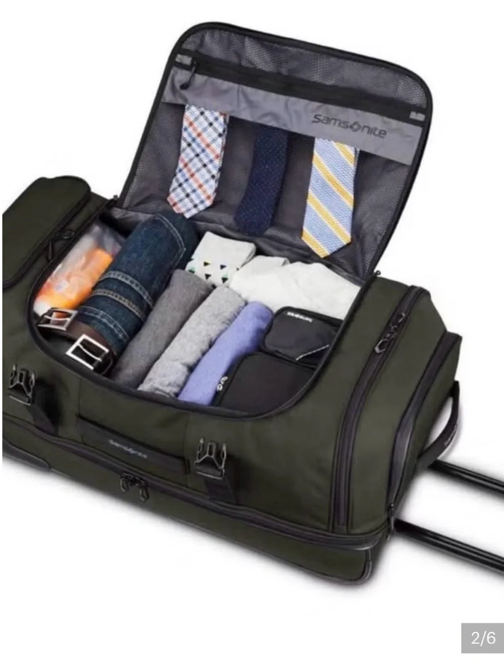Travel Rolling Duffel Bag - Olive Green